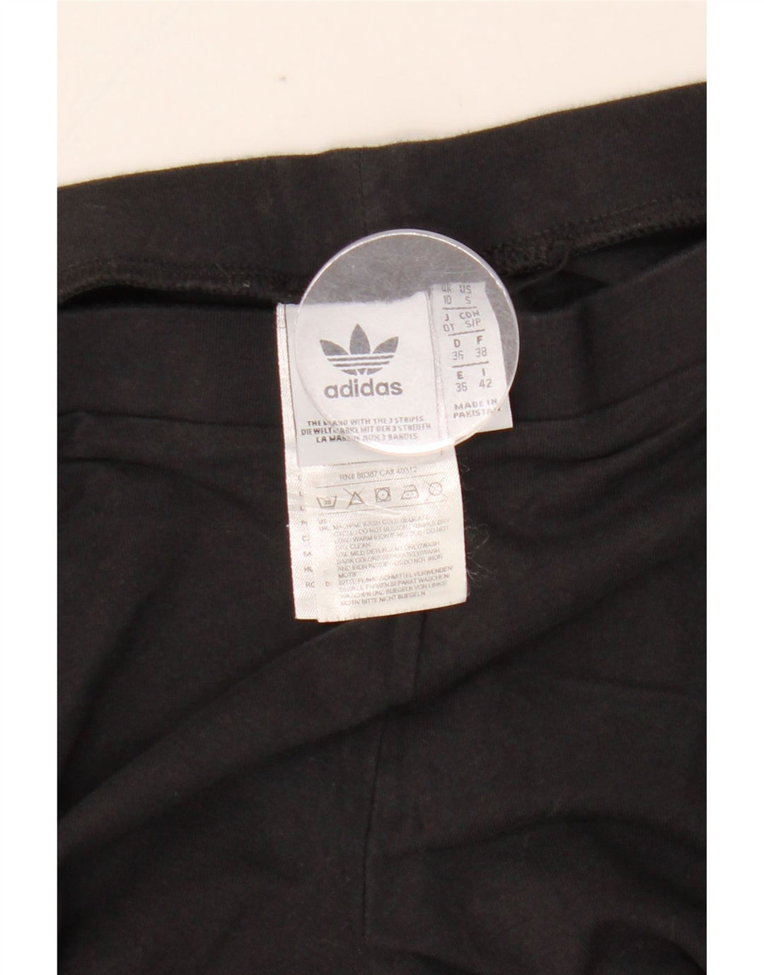 ADIDAS Damen Leggings UK 10 Small Schwarz Baumwolle
