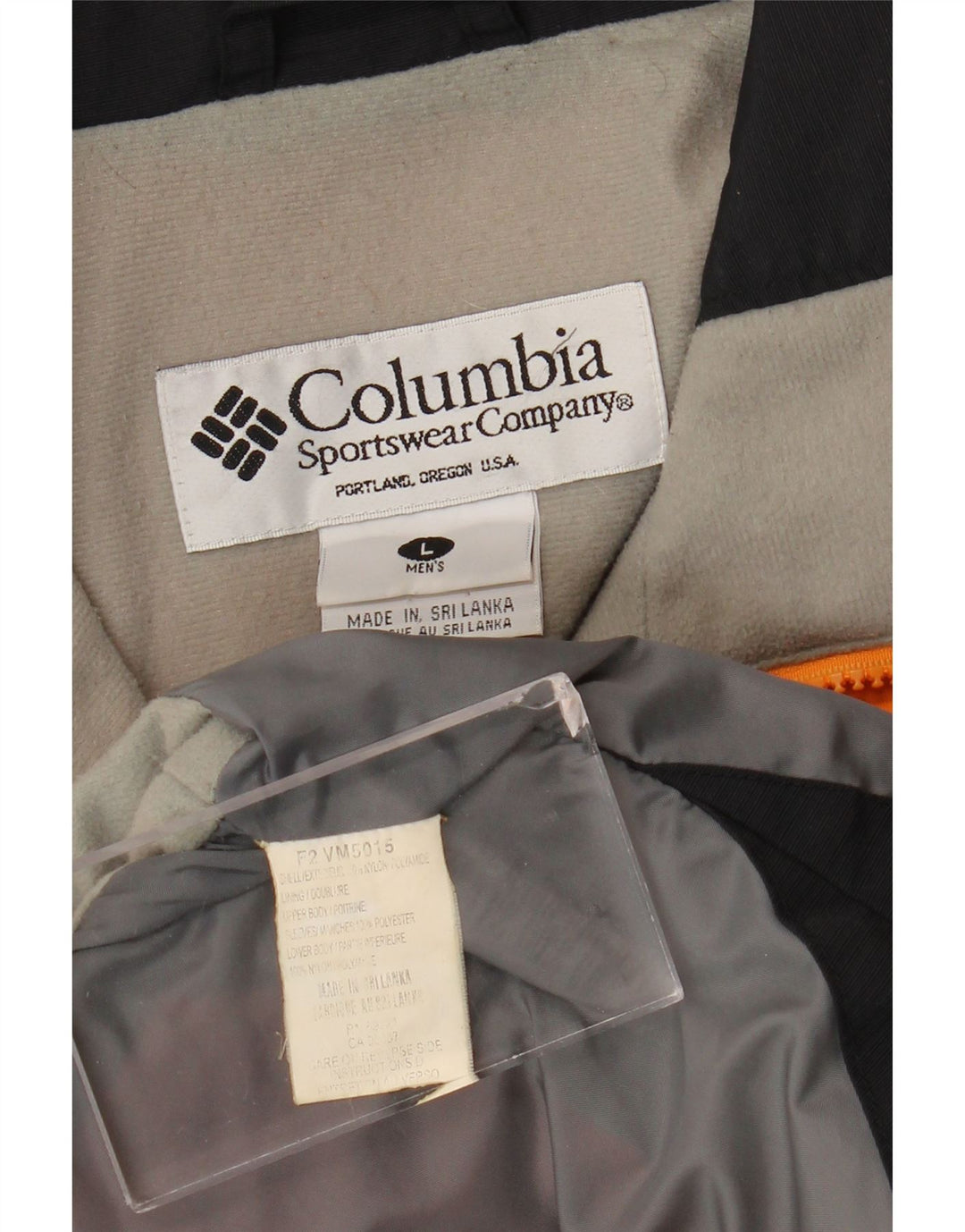Columbia Herren-Windbreaker-Jacke, UK 40, groß, orangefarbenes Colourblock-Nylon