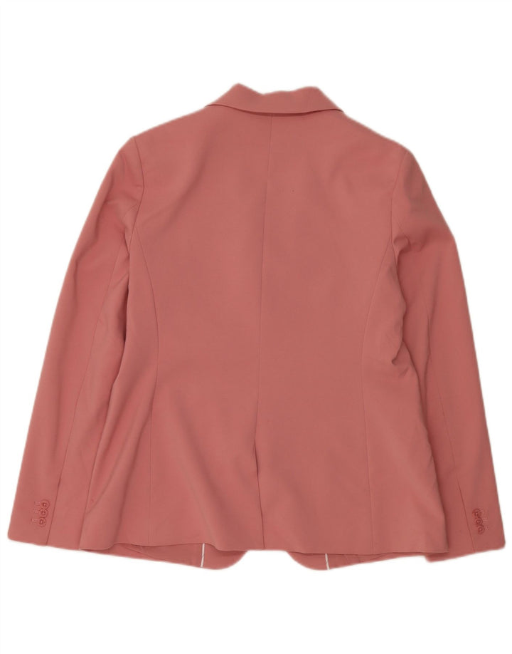 Marks & Spencer Damen-Blazer mit 1 Knopf, schmaler Passform, UK 12, Mittelrosa