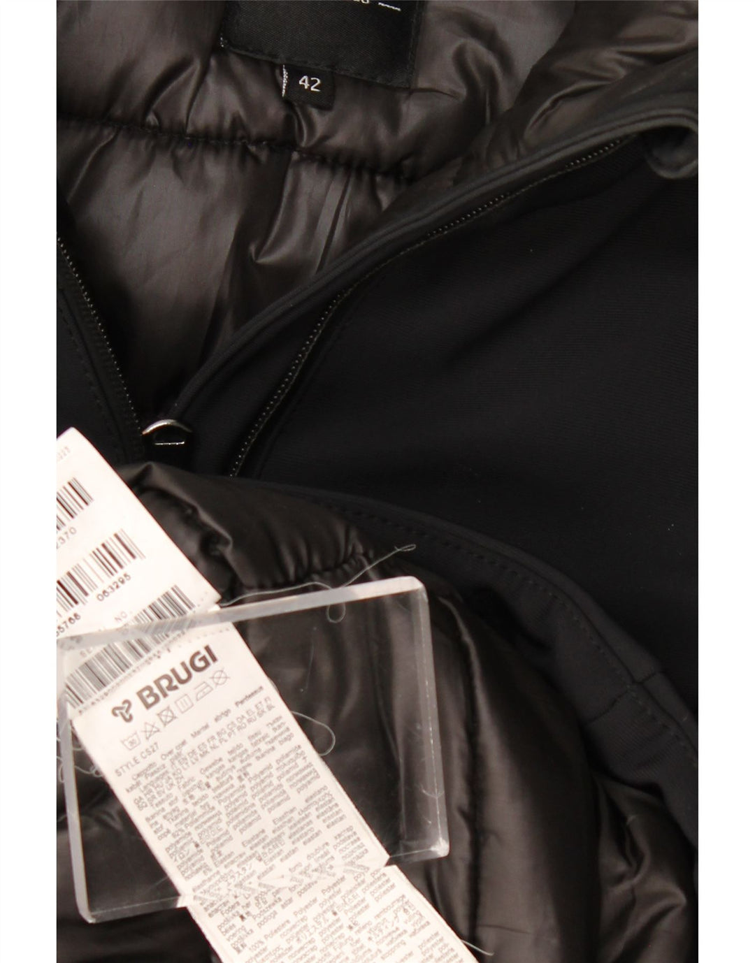 BRUGI Wattierter Damenmantel mit Kapuze IT 42 Mittelschwarzes Polyamid