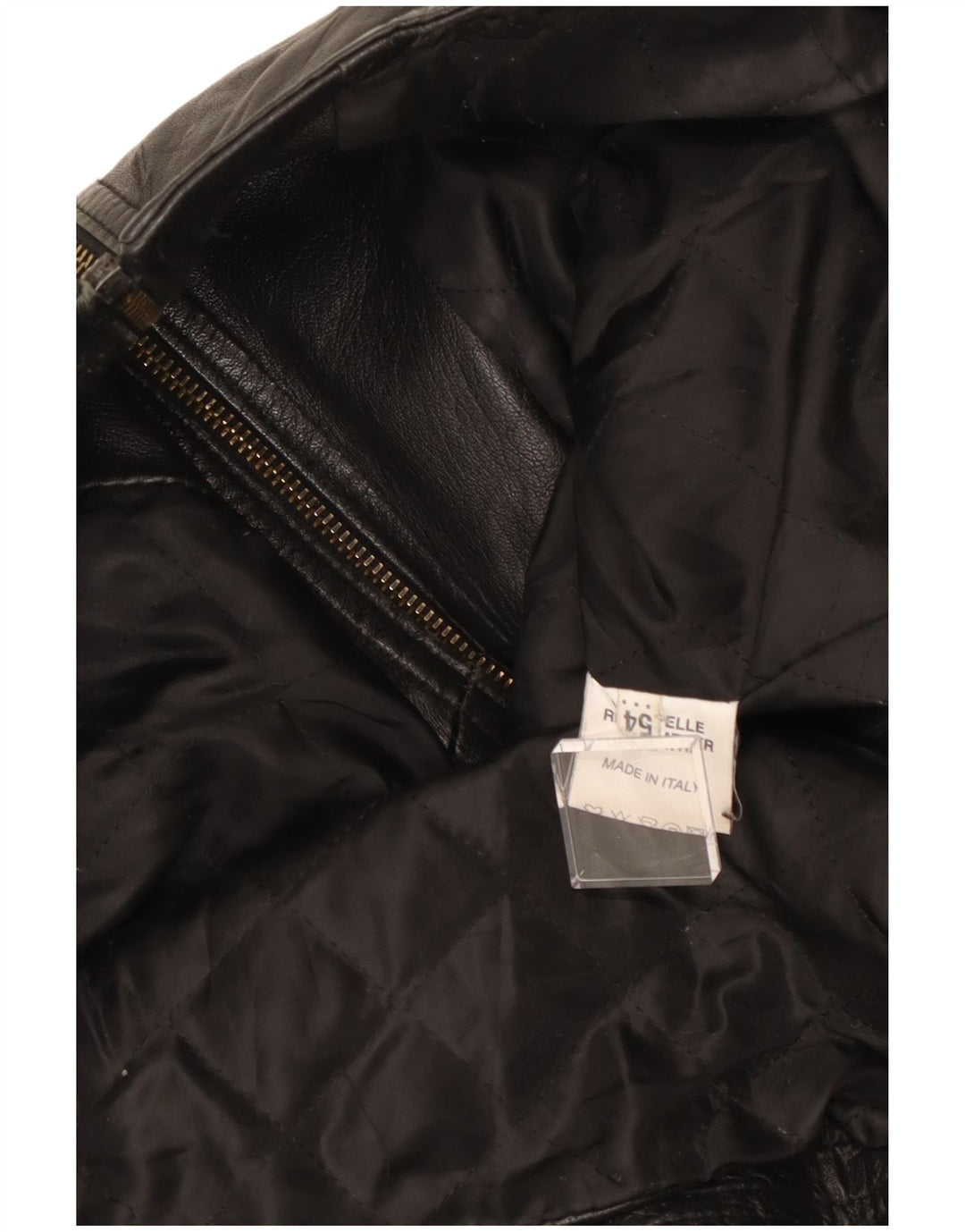 Vintage Herren Leder Racer Jacke IT 54 XL Schwarzes Leder