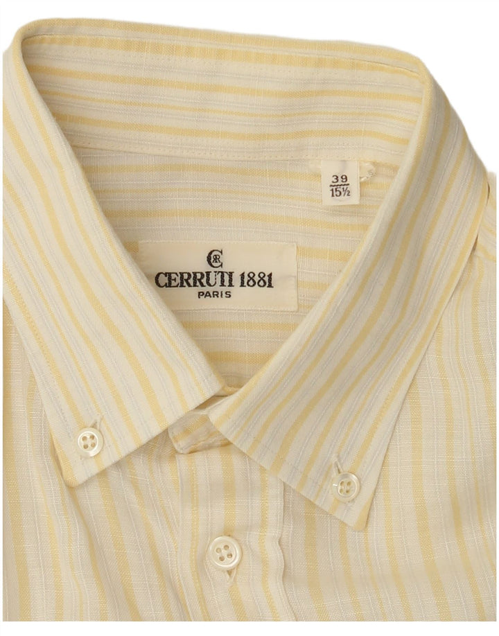 Cerruti 1881 Herrenhemd Größe 39 Mittelgelb gestreift