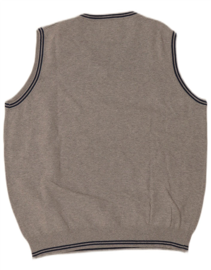 Kappa Herren-Weste-Tanktop aus mittelgrau gefleckter Baumwolle