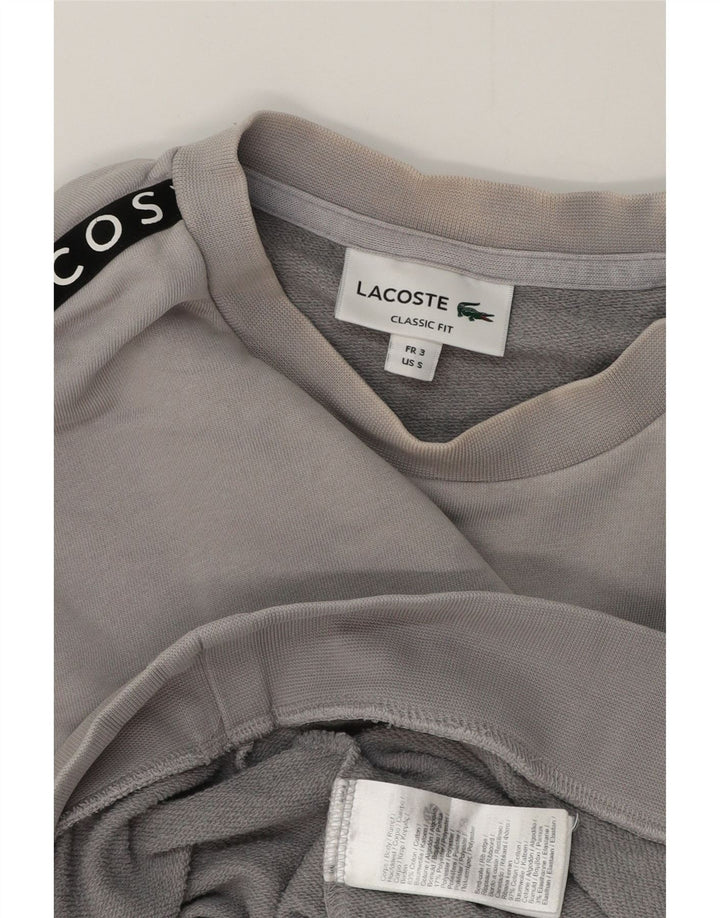 Lacoste Herren-Sweatshirt mit Grafik, Größe 3, klein, grau, Farbblock