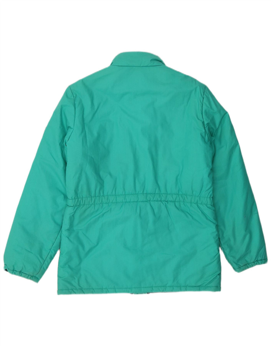 Vintage Damen Skijacke EU 40 Mittelgrüne Colourblock-Baumwolle