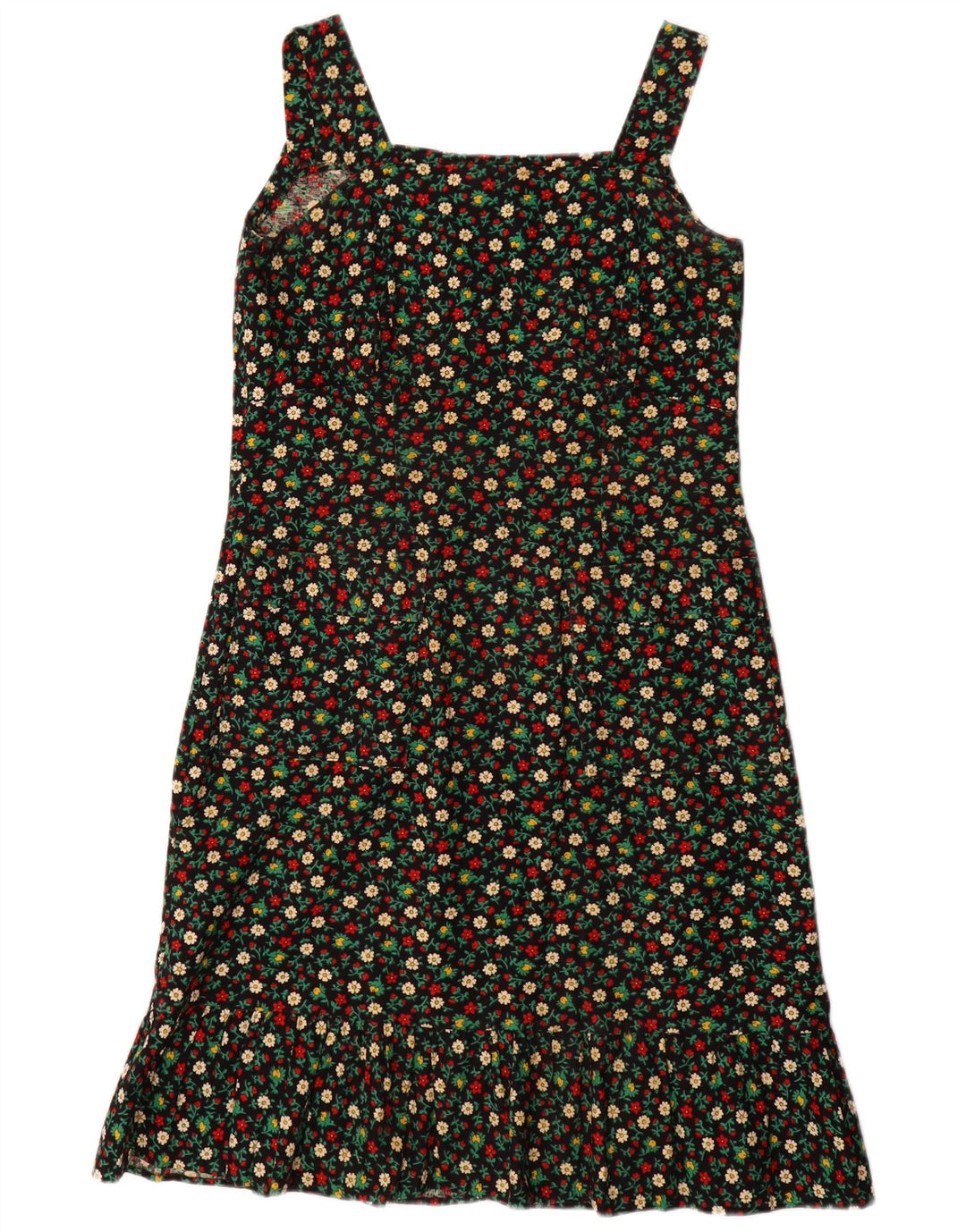 VINTAGE Damen Sommerkleid UK 12 Medium Mehrfarbig geblümt