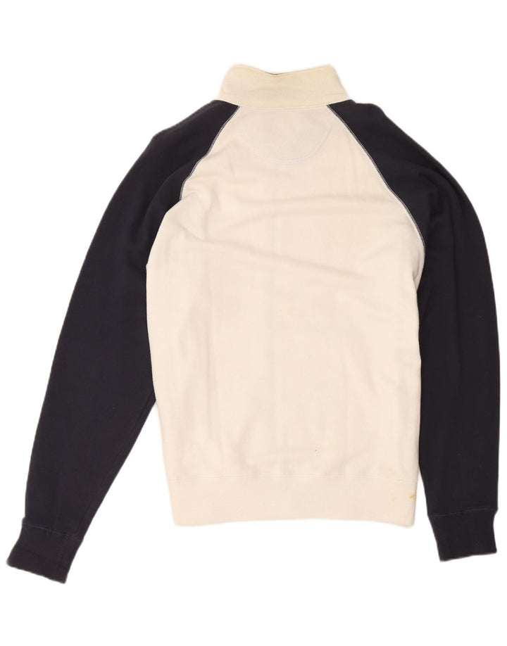 Sergio Tacchini Herren-Trainingsanzug-Oberteil, Jacke, groß, weiße Farbblock-Baumwolle