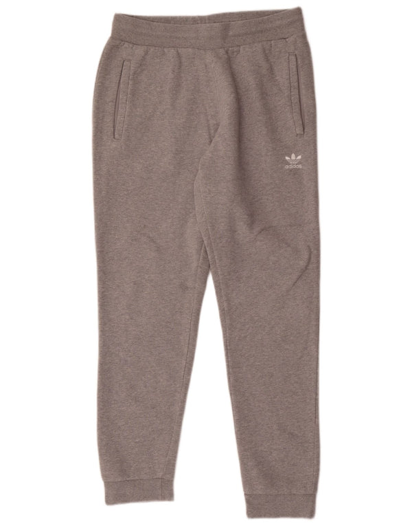 Adidas Herren-Trainingshose, Jogginghose, mittelgrau gefleckte Baumwolle