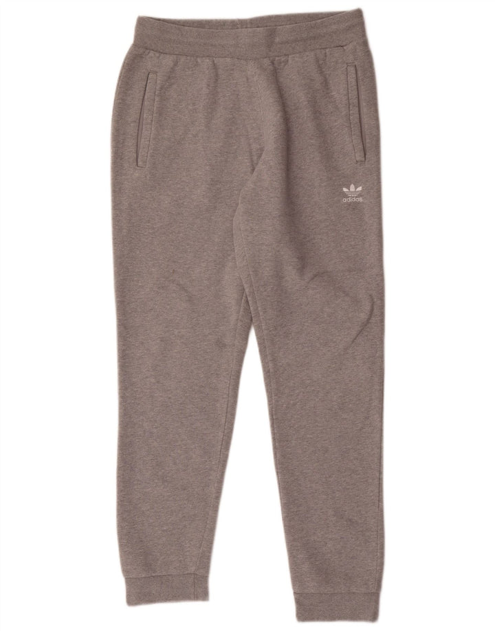 Adidas Herren-Trainingshose, Jogginghose, mittelgrau gefleckte Baumwolle