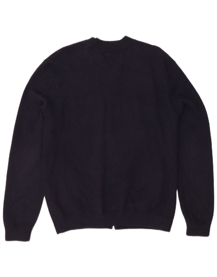 Marks & Spencer Herren-Strickjacke, groß, marineblau, Baumwolle