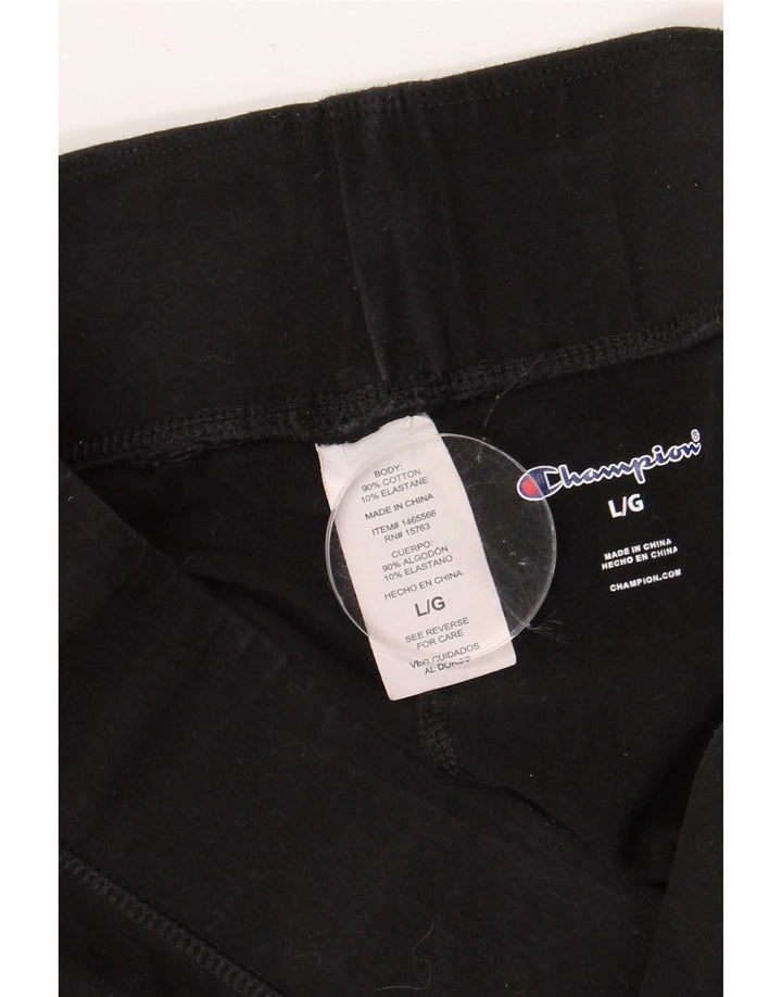 CHAMPION Grafik-Leggings für Damen, UK 14, Größe L, Schwarz, Baumwolle