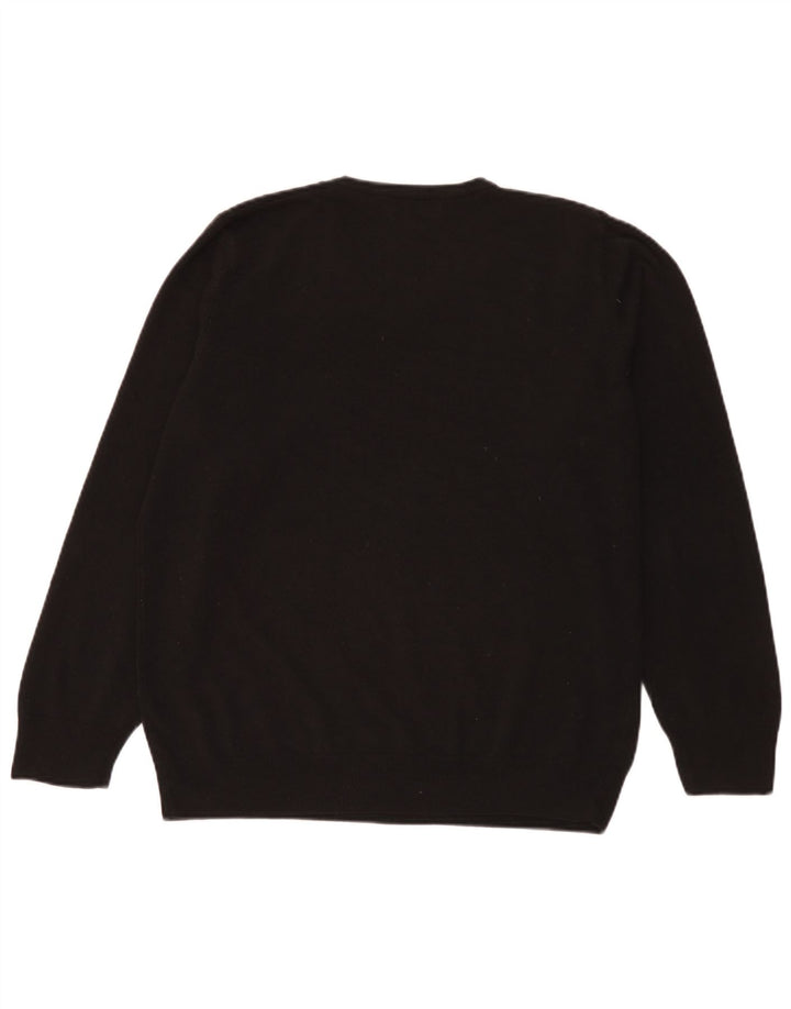 Marks & Spencer Herren Blue Harbor V-Ausschnitt Pullover Pullover Large Schwarz Acryl
