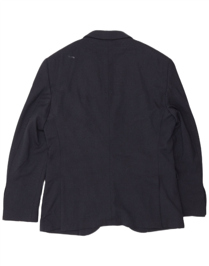 Massimo Dutti Herren-Blazer mit 2 Knöpfen, EU 50, mittelmarineblaue Wolle