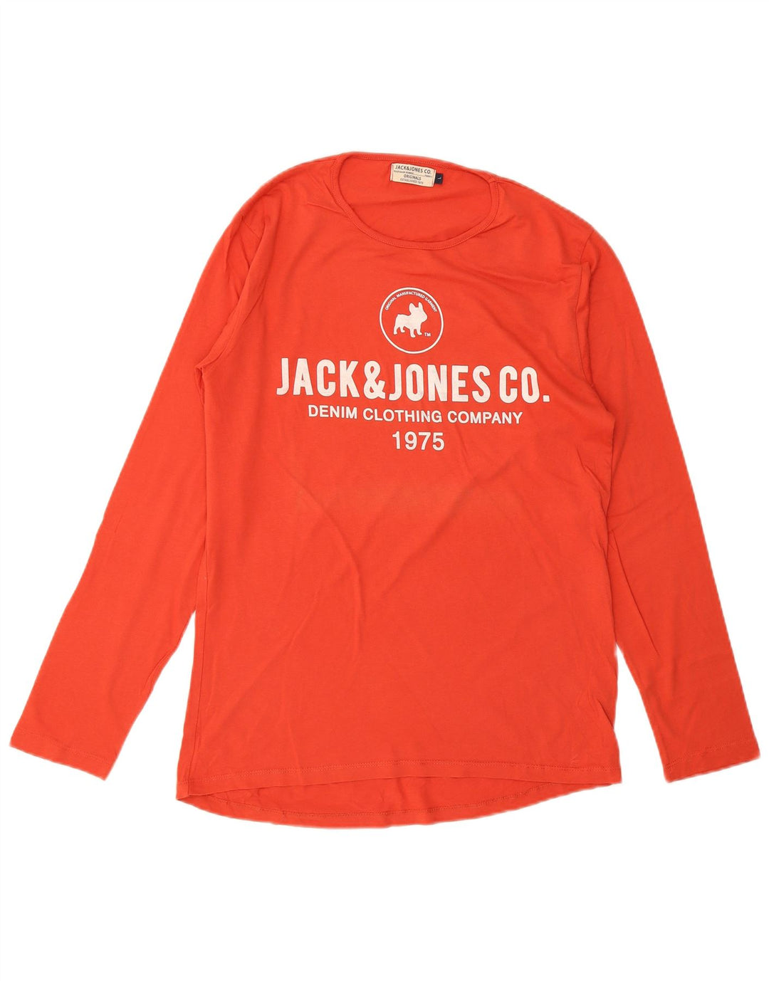 JACK & JONES Herren-Oberteil mit Grafik, langärmelig, groß, Orange, Baumwolle