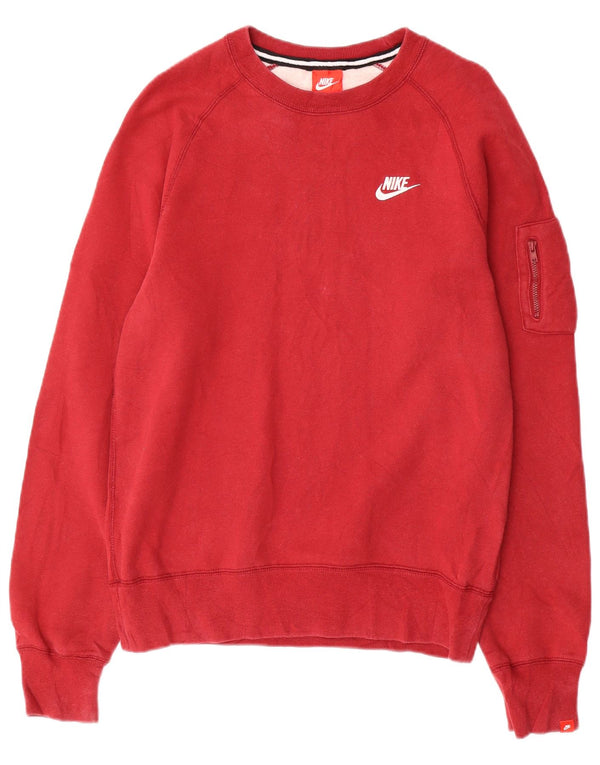 Nike Mens Sweatshirt Jumper Small Red Cotton