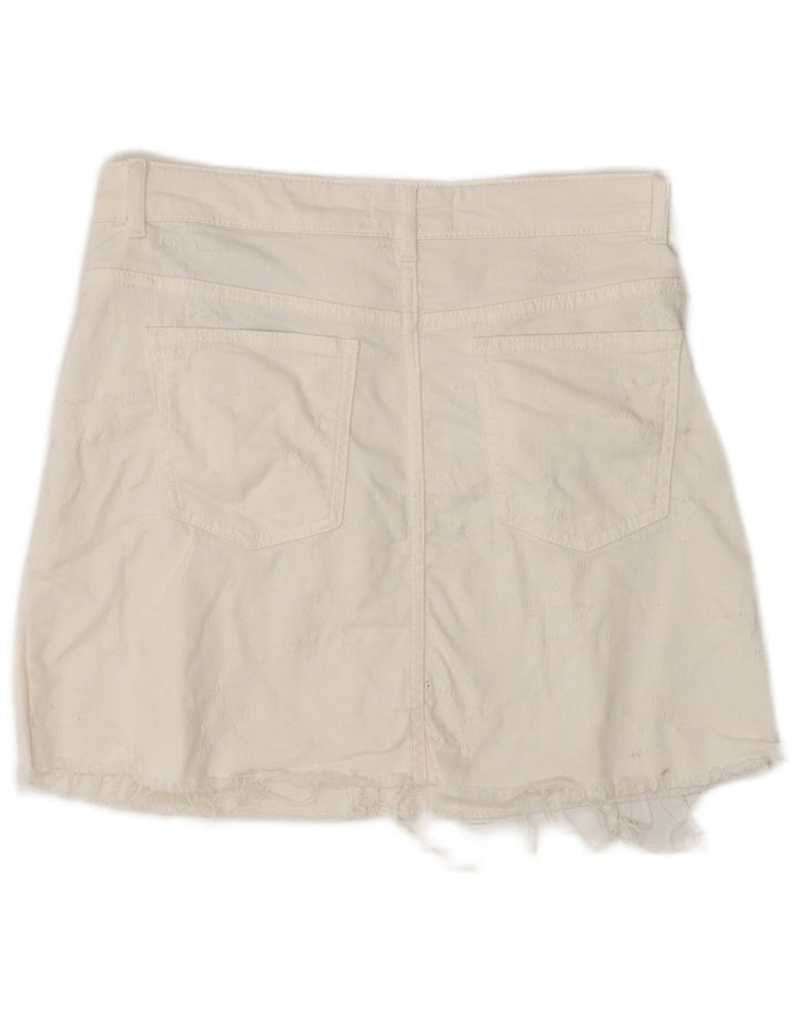 ZARA Womens Mini Denim Skirt Medium W28  White Cotton Vintage Zara and Second-Hand Zara from Messina Hembry 
