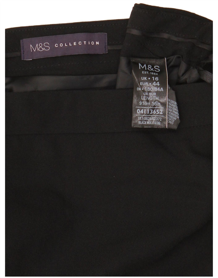 Marks & Spencer Damen Maxirock UK 16 Large W34 Schwarz Polyester