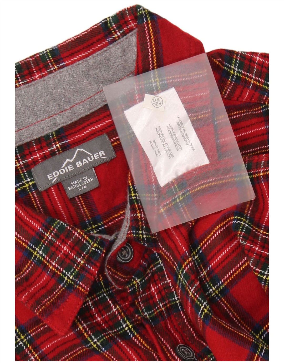 Eddie Bauer Herren-Flanellhemd, groß, rot kariert, Baumwolle