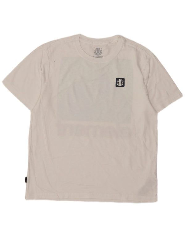 Element Herren-T-Shirt mit normaler Passform, Grafik, Größe S, weiße Baumwolle