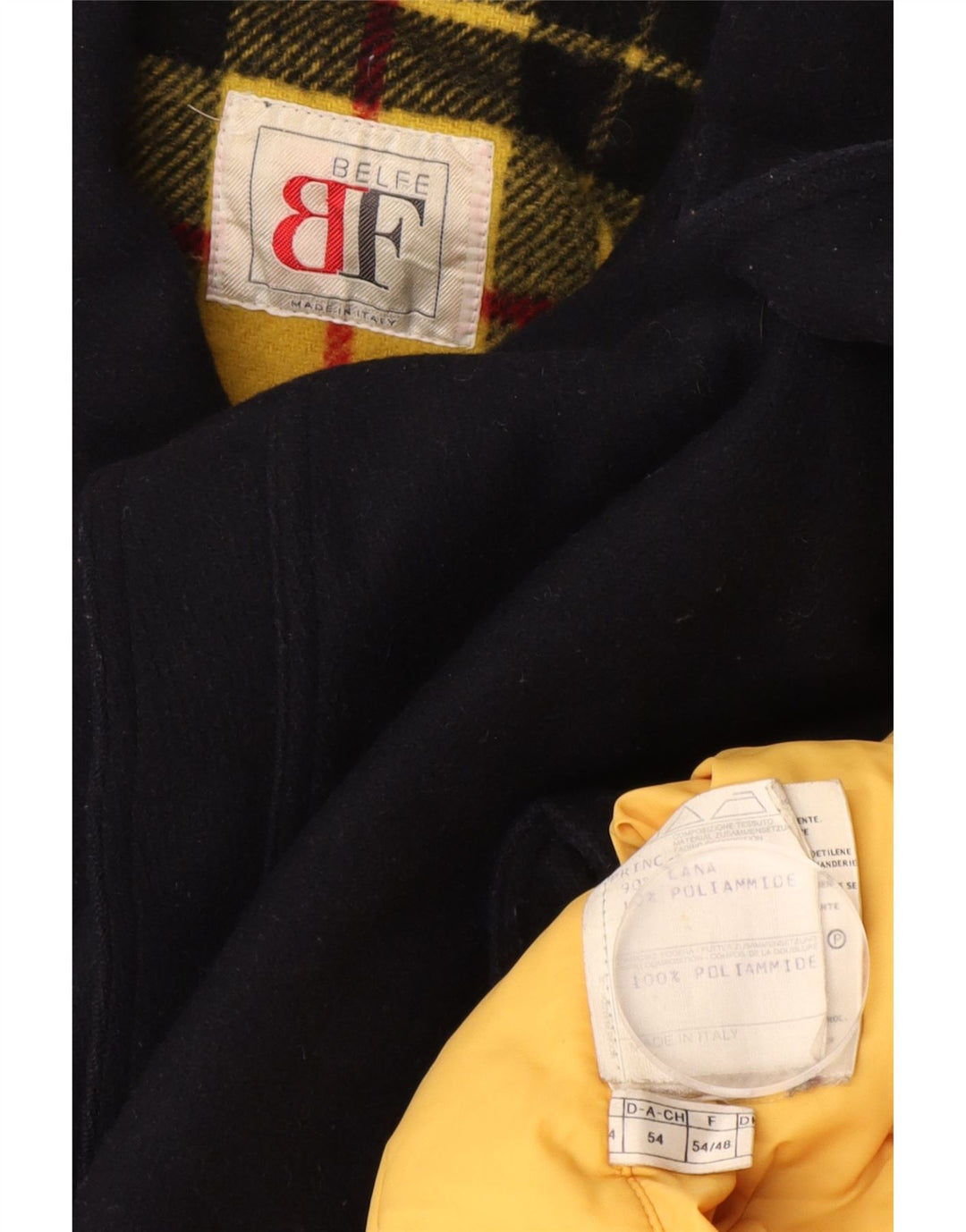 Belfe Herren Pea Coat IT 54 2XL Marineblaue Wolle