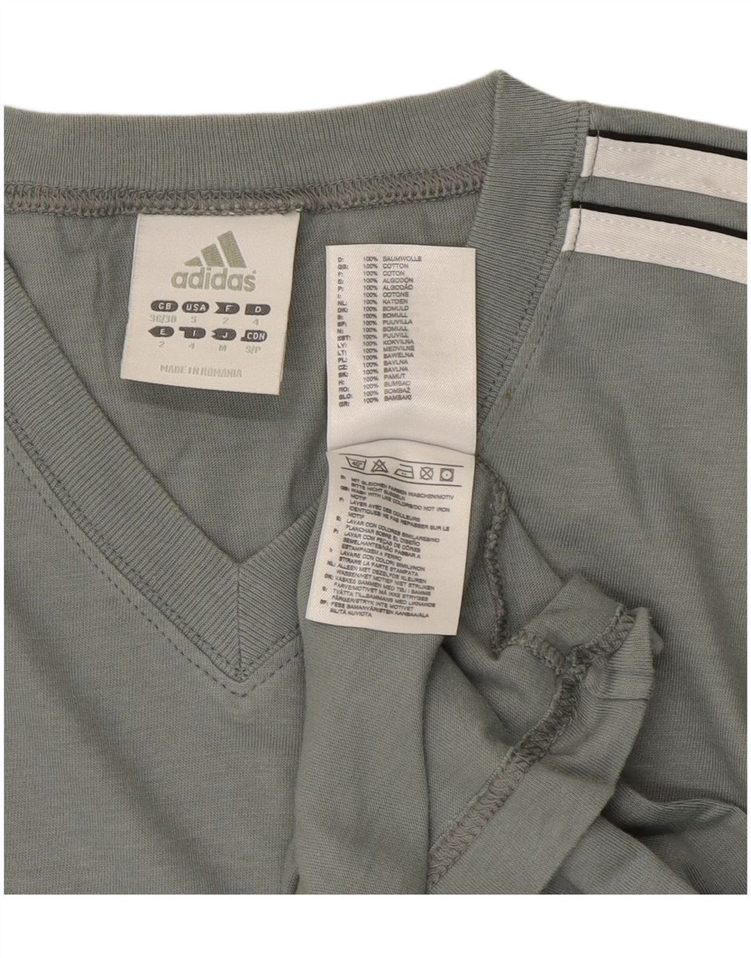 Adidas Herren T-Shirt Top UK 36/38 Small Grau Baumwolle