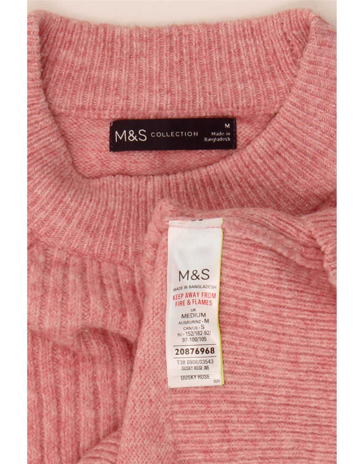 Marks & Spencer Damen-Pullover mit Rundhalsausschnitt, Gr. 14, Mittelrosa, Acryl