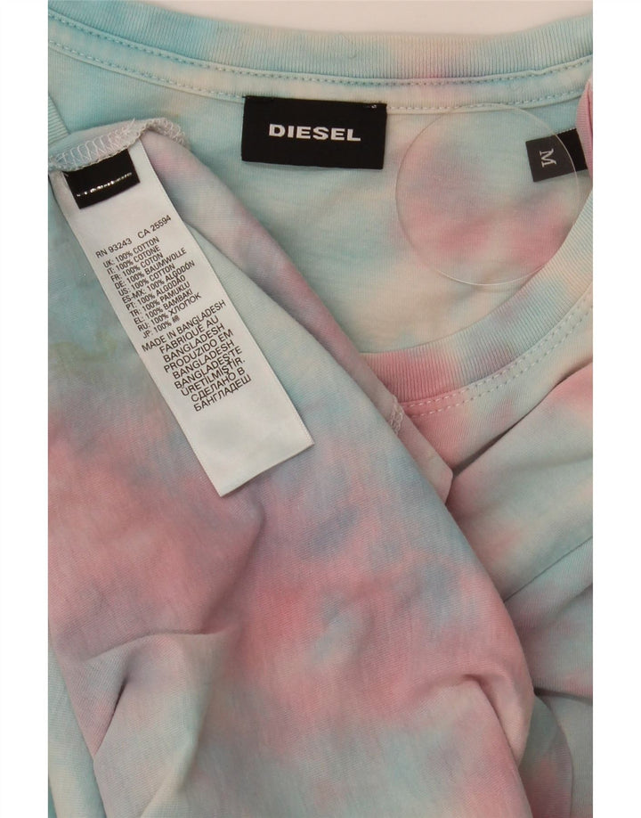 Diesel Herren-T-Shirt mit Grafik, mittelgroß, mehrfarbig, Batik-Baumwolle