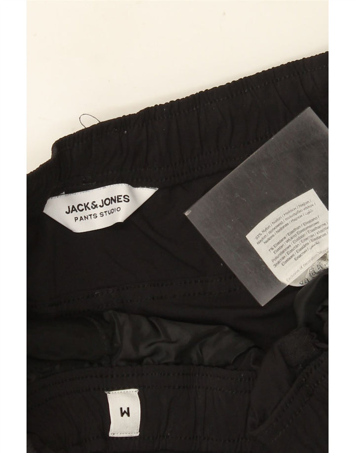 JACK & JONES Herren-Jogger-Cargohose, Größe M, W32, L28, schwarzes Nylon
