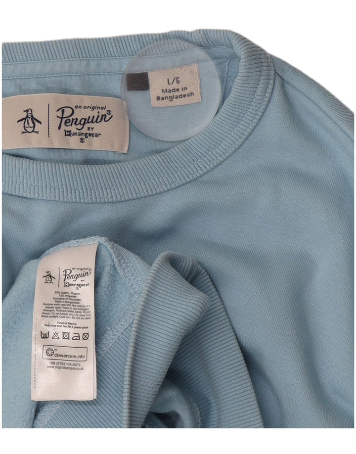 PINGUIN Herren-Sweatshirt, Pullover, groß, aus blauer Baumwolle