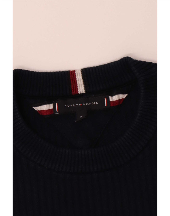 Tommy Hilfiger Herren-Pullover mit Rundhalsausschnitt, mittlerer Marineblau-Farbblock