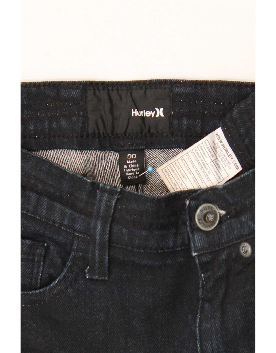 Hurley Damen Slim Jeans W30 L29 Marineblaue Baumwolle