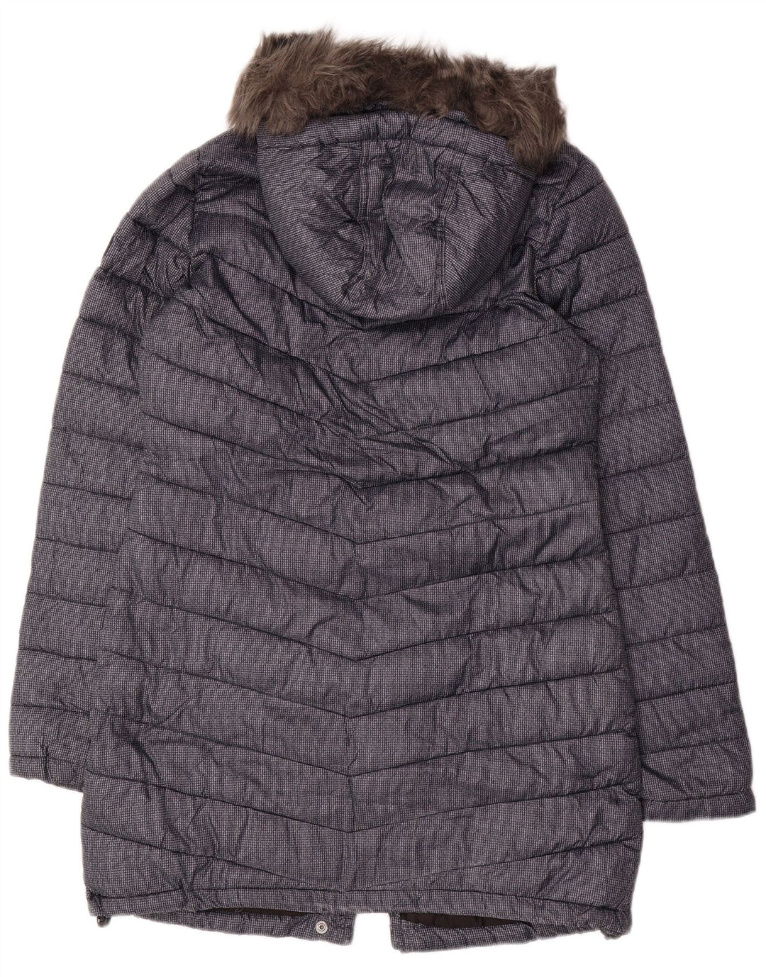 SUPERDRY Wattierter Damenmantel mit Kapuze, UK 12, Mittelmarineblau, Polyester