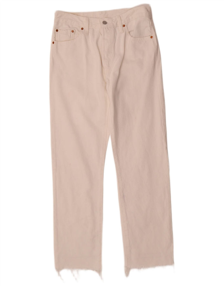 Levi's Damen 501 Straight Jeans W29 L28 Weiße Baumwolle