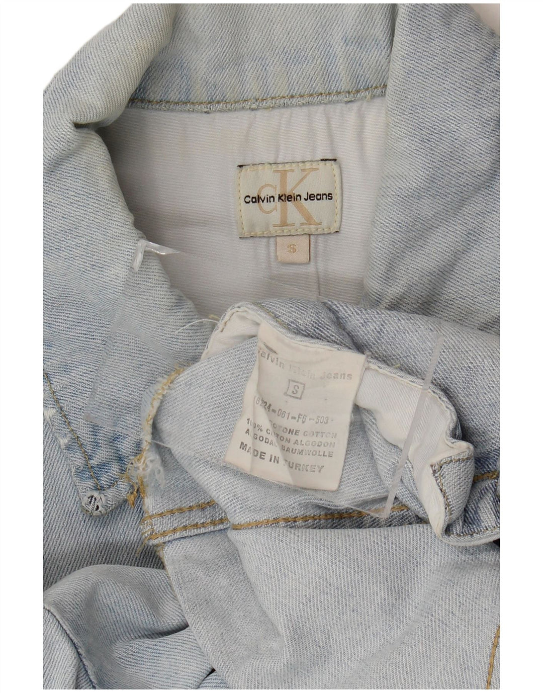 Calvin Klein Jeans Damen Jeansjacke UK 10 Small Blaue Baumwolle