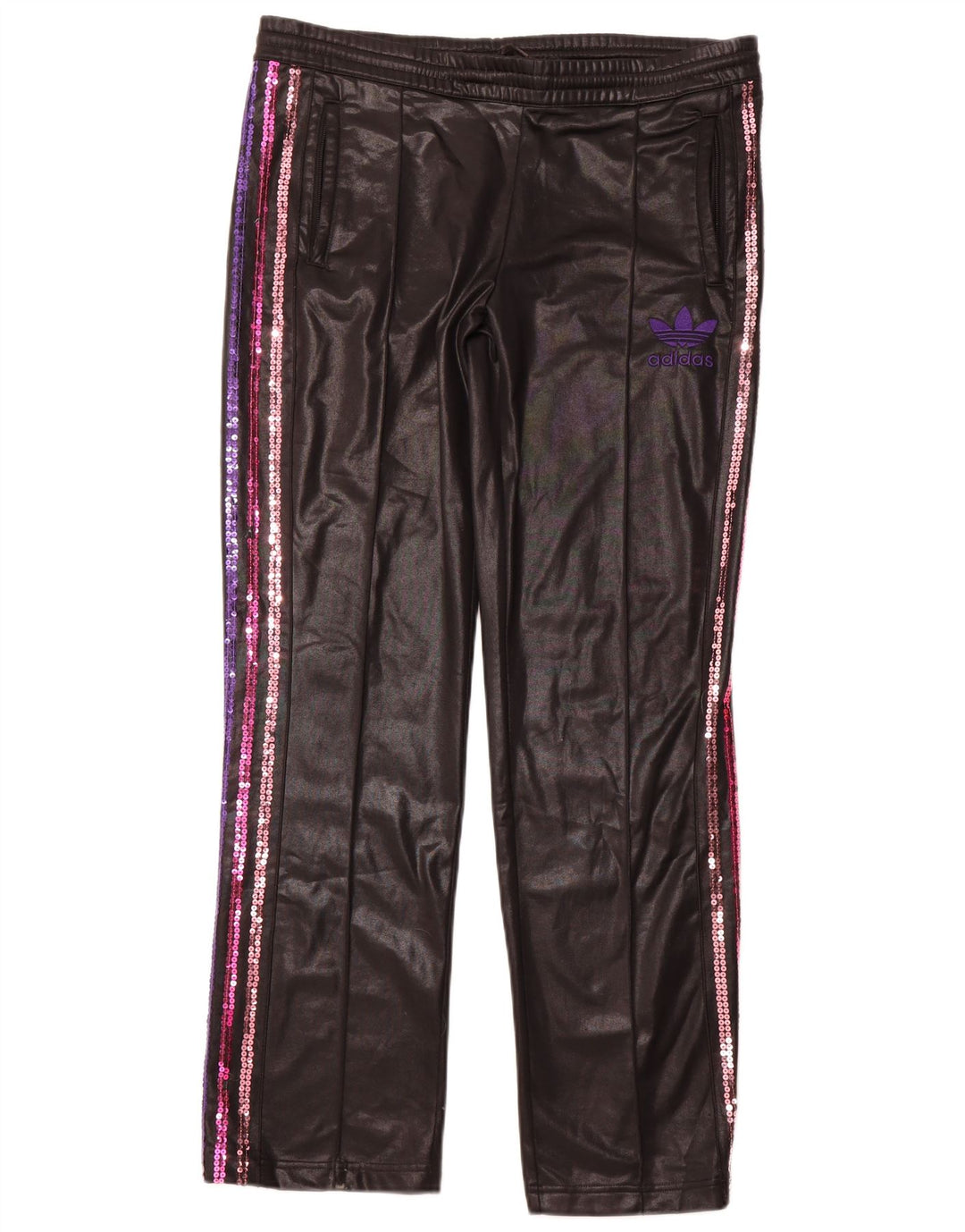 ADIDAS Damen Trainingshose UK 18 XL Schwarz Polyester