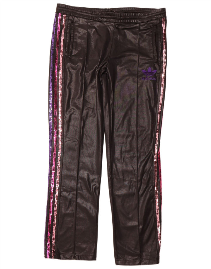 ADIDAS Damen Trainingshose UK 18 XL Schwarz Polyester