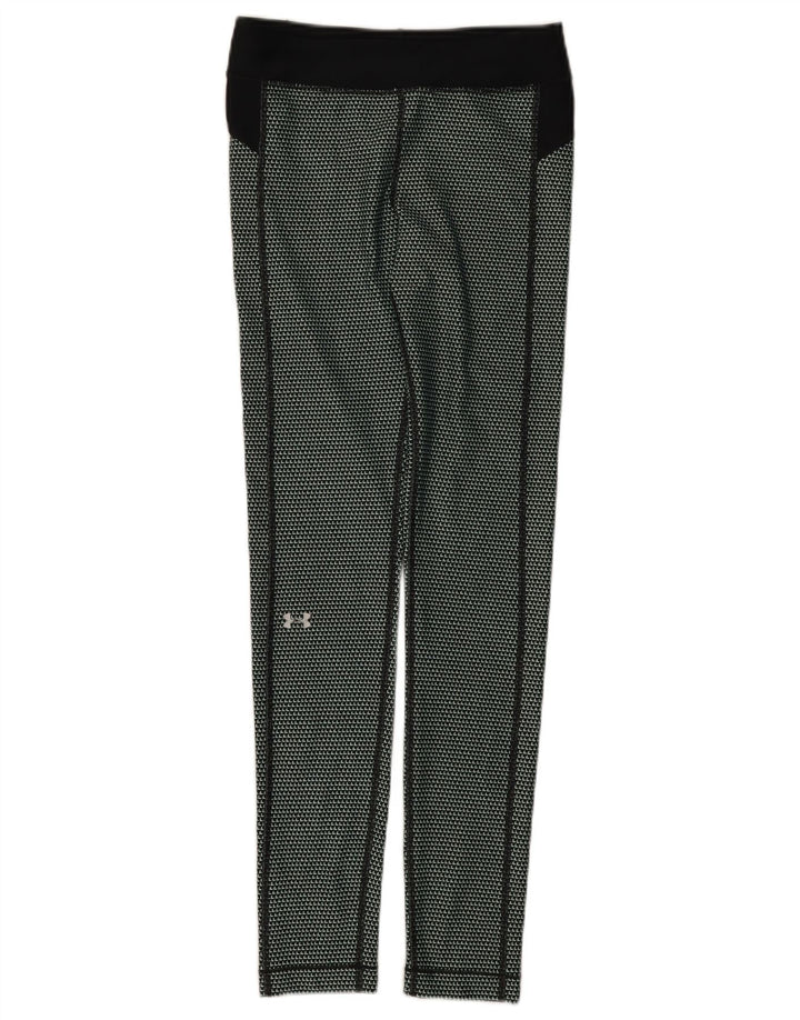 Under Armour Damen Leggings UK 10 Small Schwarz Geometrisch Polyester