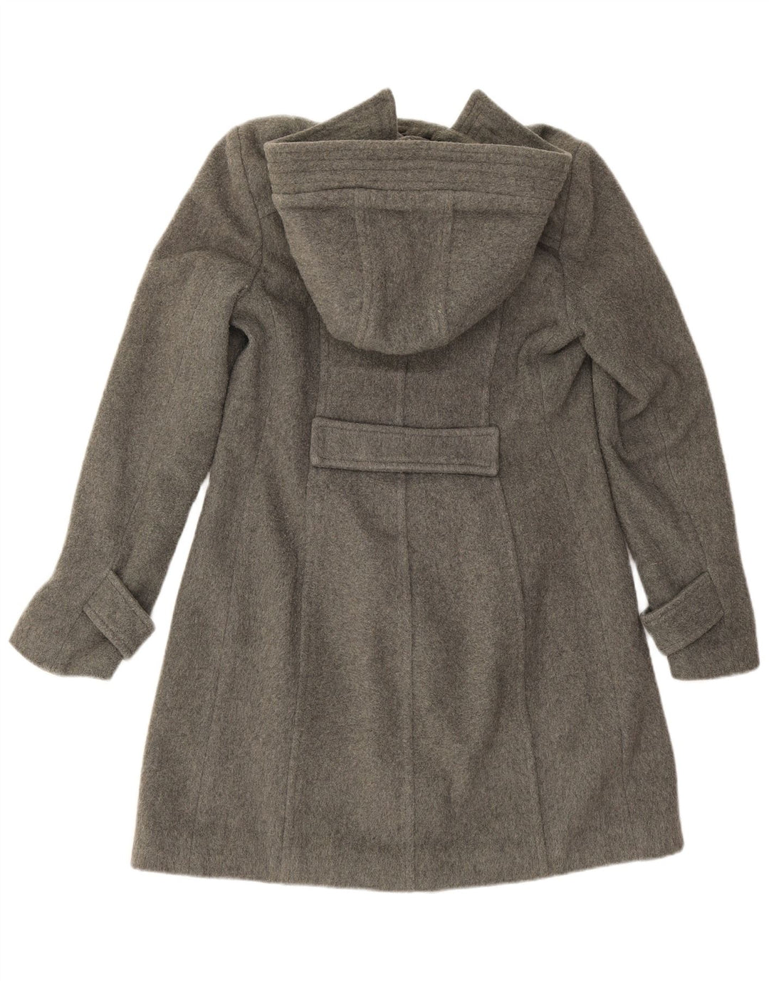 Vintage Damen Kapuzen-Dufflecoat IT 44 Mittelgraue Wolle