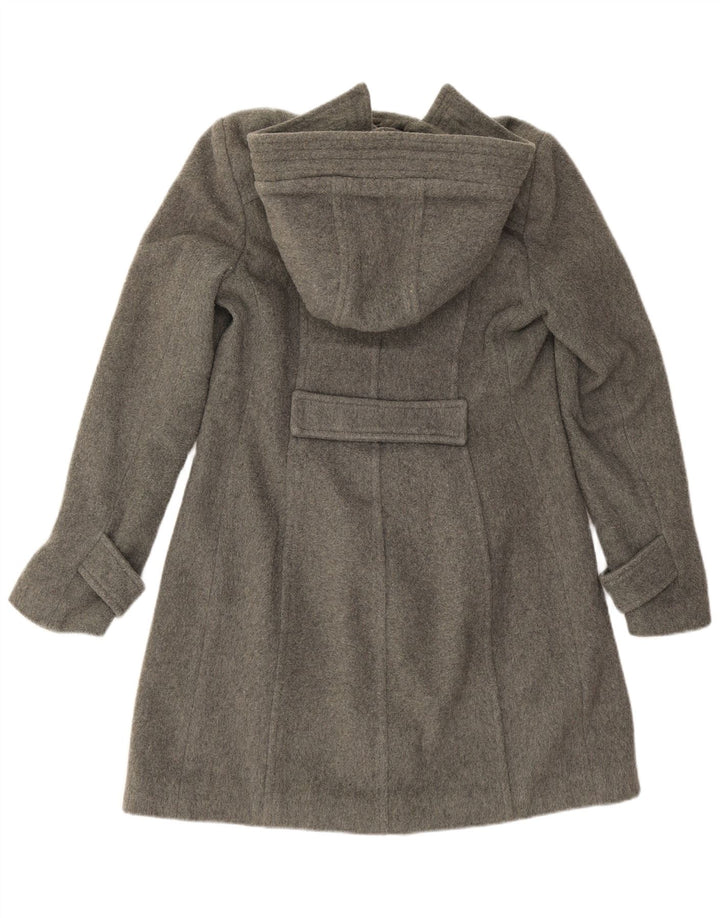Vintage Damen Kapuzen-Dufflecoat IT 44 Mittelgraue Wolle