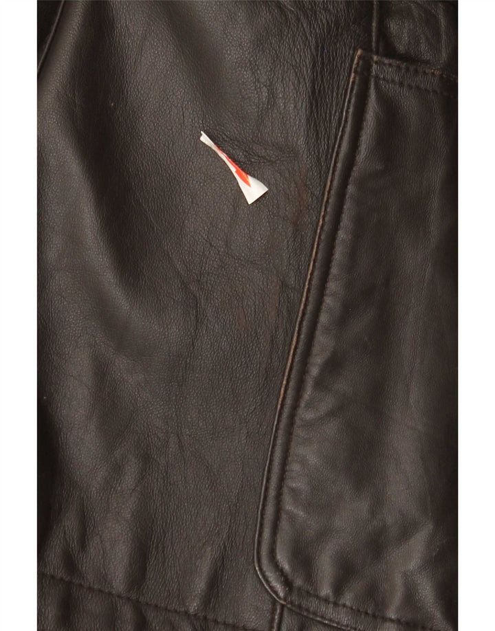 John Barritt Herren 2-Knopf-Lederblazer IT 52 XL Braunes Leder
