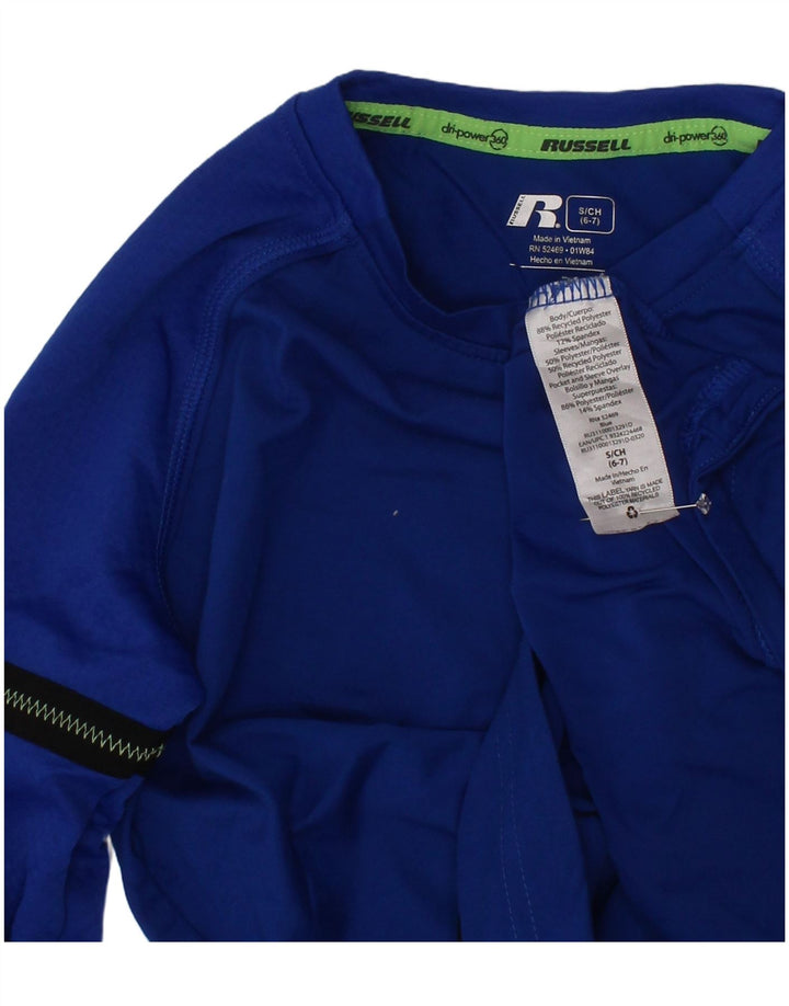 Russell Athletic Jungen-Top, langärmlig, 6–7 Jahre, Größe S, blau, Polyester
