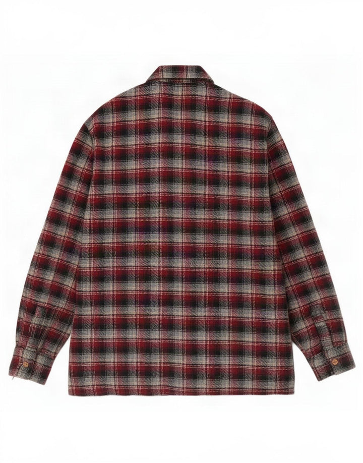 Crown Herren Flanellhemd Mittelrot kariert