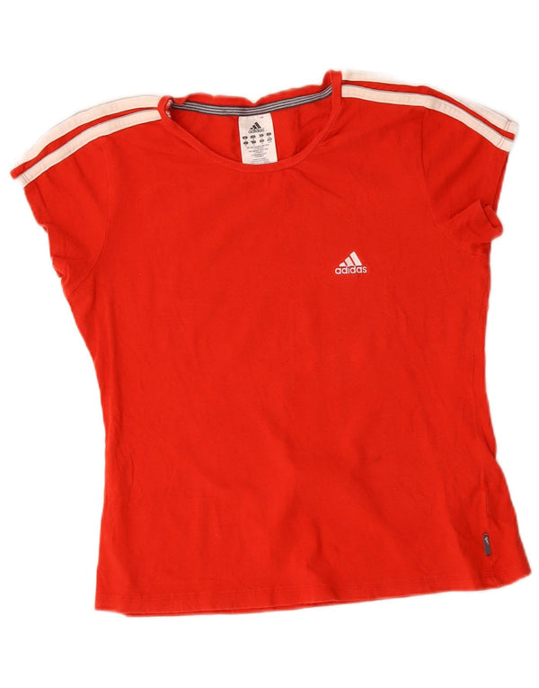 Adidas Damen Graphic T-Shirt Top UK 14 Mittelrote Baumwolle