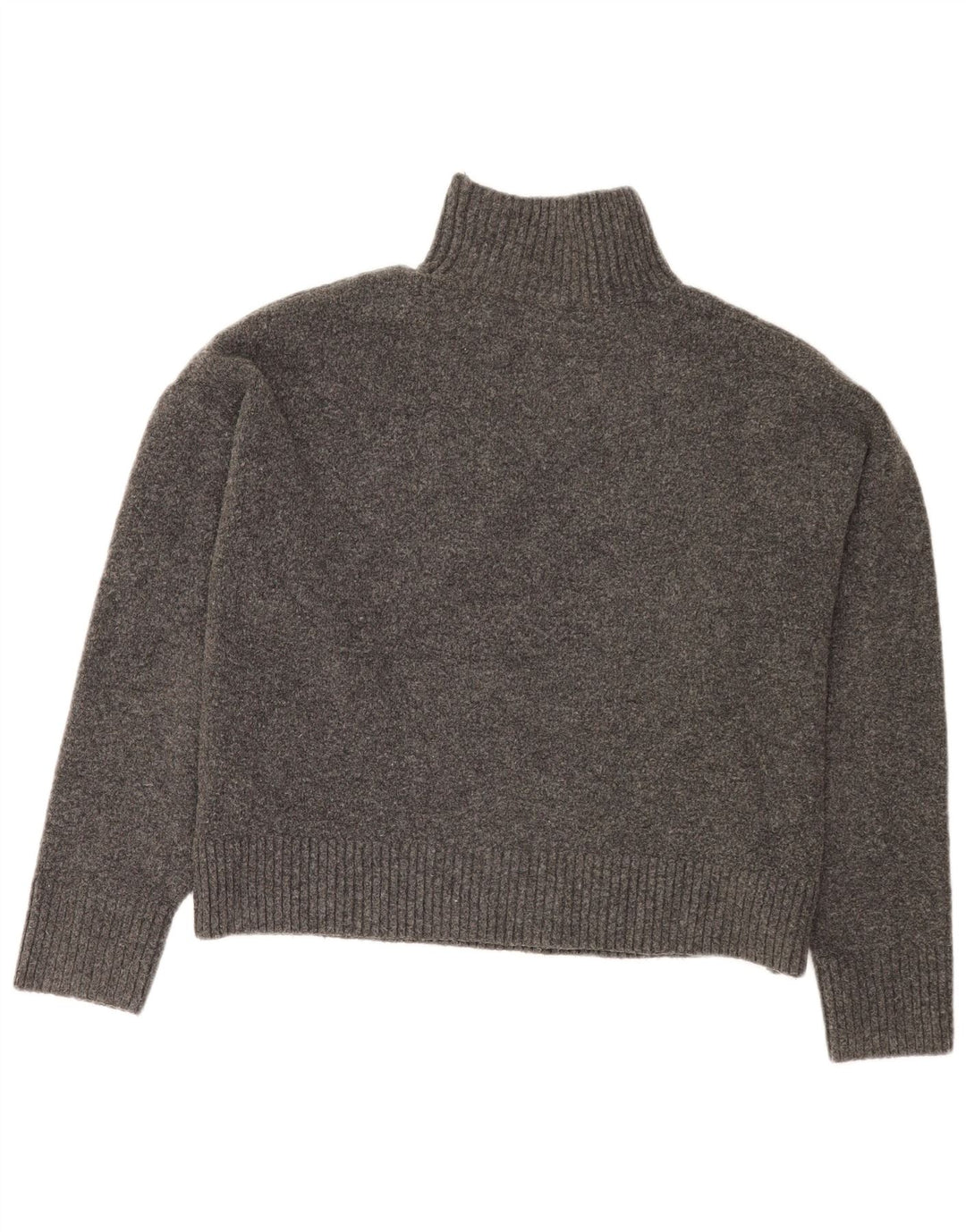 Zara Damen Crop Oversized Rollkragenpullover Pullover UK 16 Large Grau