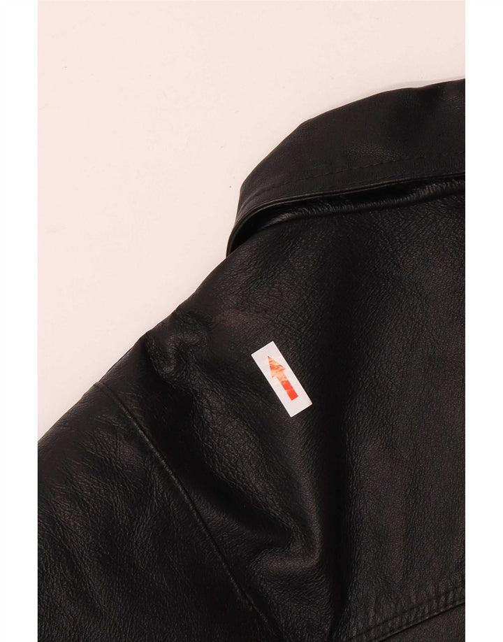 Vintage Herren Lederjacke UK 42 XL Schwarzes Leder