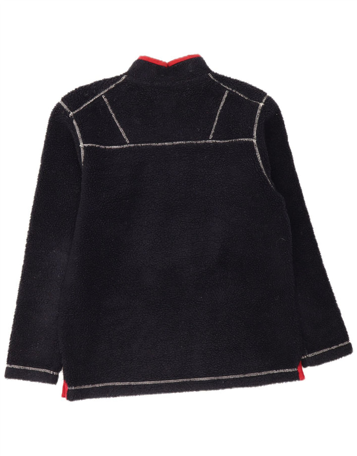 JOULES Herren-Fleecepullover mit Reißverschluss am Hals, groß, aus schwarzem Polyester