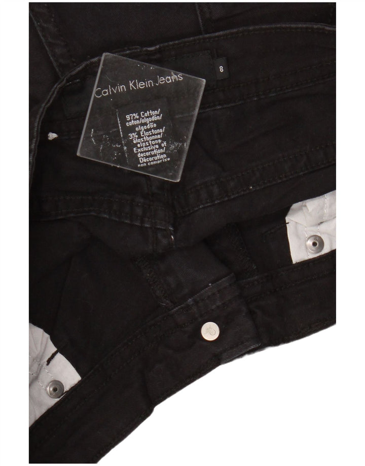 Calvin Klein Damen Jeansshorts US 8 Medium W28 Schwarze Baumwolle