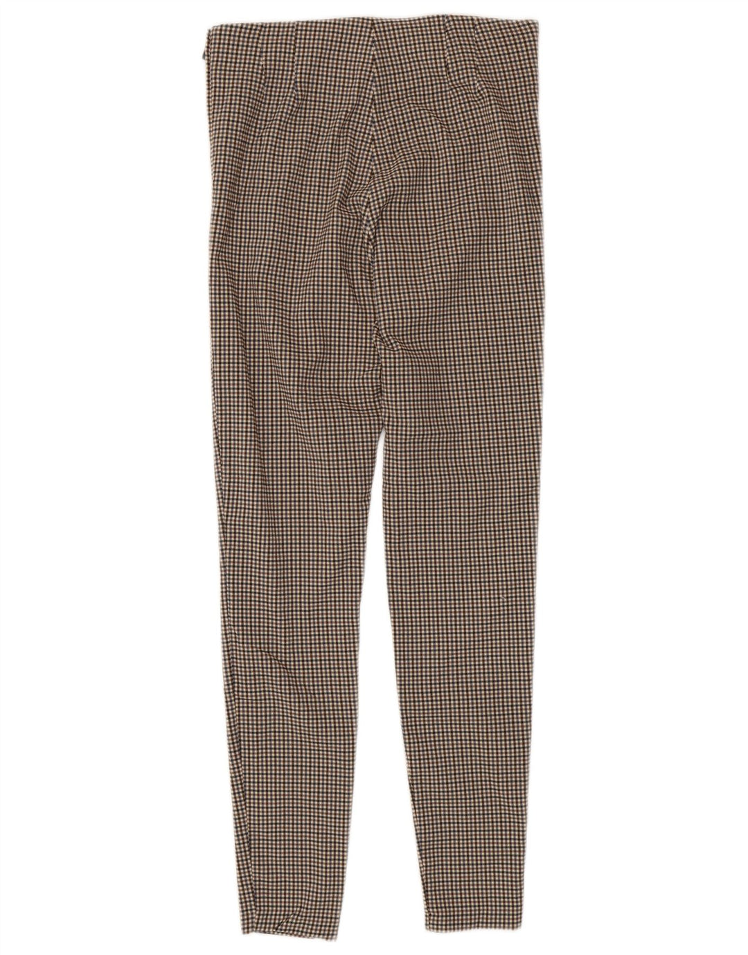 Zara Damen Skinny Hose Medium W28 L28 Braun Gingham