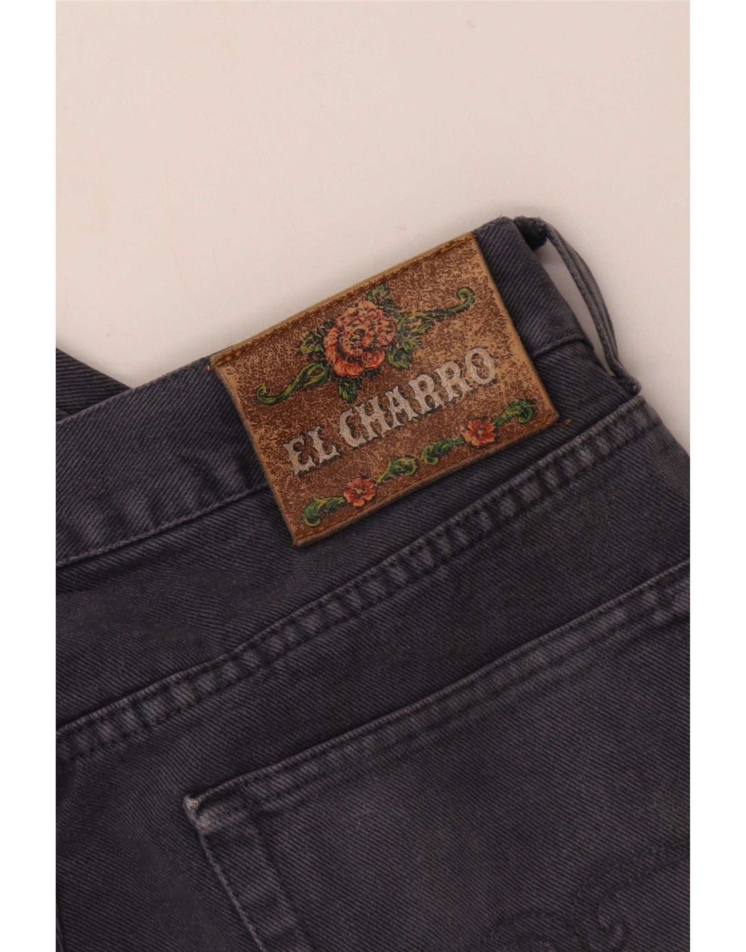 El Charro Herren Straight Jeans W38 L29 Graue Baumwolle
