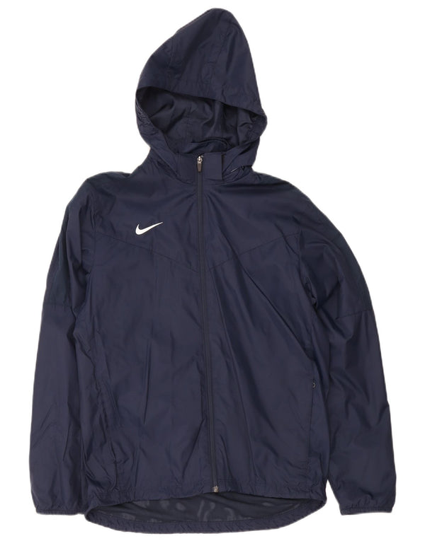 Nike Jungen-Regenjacke mit Kapuze, 13–14 Jahre, XL, marineblaues Nylon